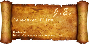 Janecskai Elina névjegykártya